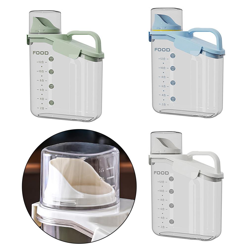 Containers Dispenser 1pcs 2000ml And Bulk Carry Handle Containers Dog Feeding Bin Double Sealed Moisture-Proof