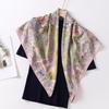 European and American twill silk large square scarf 91cM silk scarf women's simple and versatile scarf fashion headscarf shawl wholesale