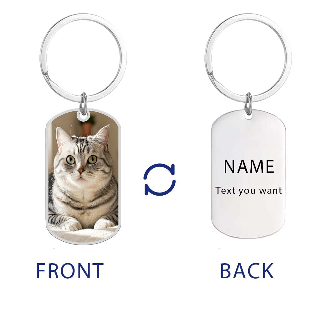 Print Demand Photo Keychain Personalized Custom Gift For Women Men Mother Father Dad Family Couple Stainless Steel Key Ring