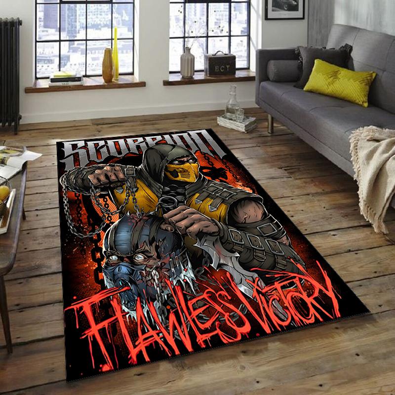 1pc Mortal Kombat3 Design Area Rug - Non-Slip, Soft & Cozy Floor Mat for Living Room, Bedroom, Office - Indoor/Outdoor Decorative Carpet