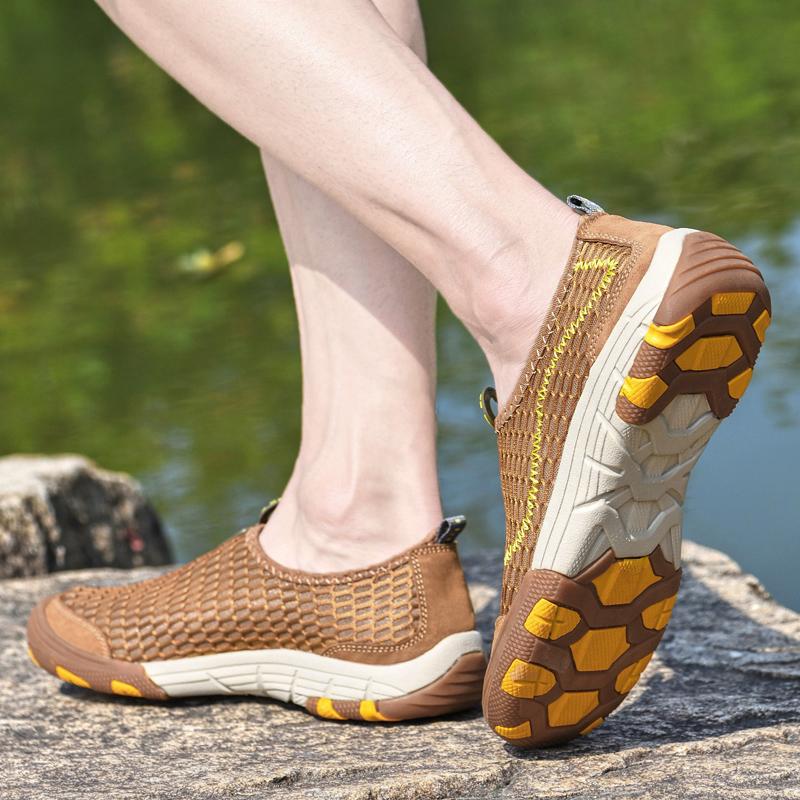 Men's Breathable Mesh Loafers Casual Slip-On Walking Shoes Lightweight Summer Driving Shoes for Men Sneakers Size 38-46