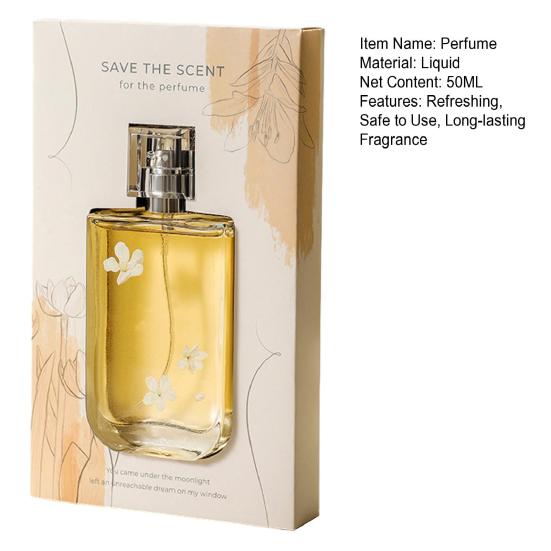 50ML Women Perfume Long-lasting Floral Fruity Woody Fragrance Neck Wrist Hair Body Liquid Perfume Spray Holiday Gifts for Her