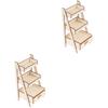 Mini Wooden Flower Stands for 1:12 Dollhouse, 2-Piece