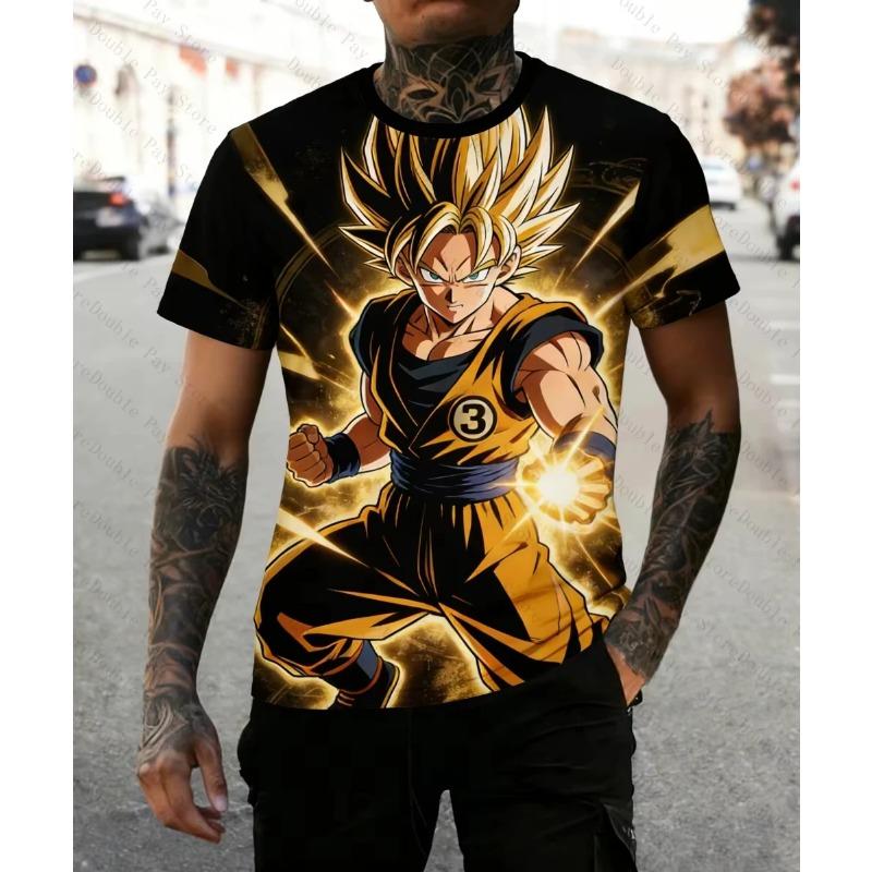 

2026 Summer Dragon Ball T Shirt Kids Tops Tee Anime Figures Son Goku Super Saiyan T-shirt Boys T-shirts Children Short Sleeve S
