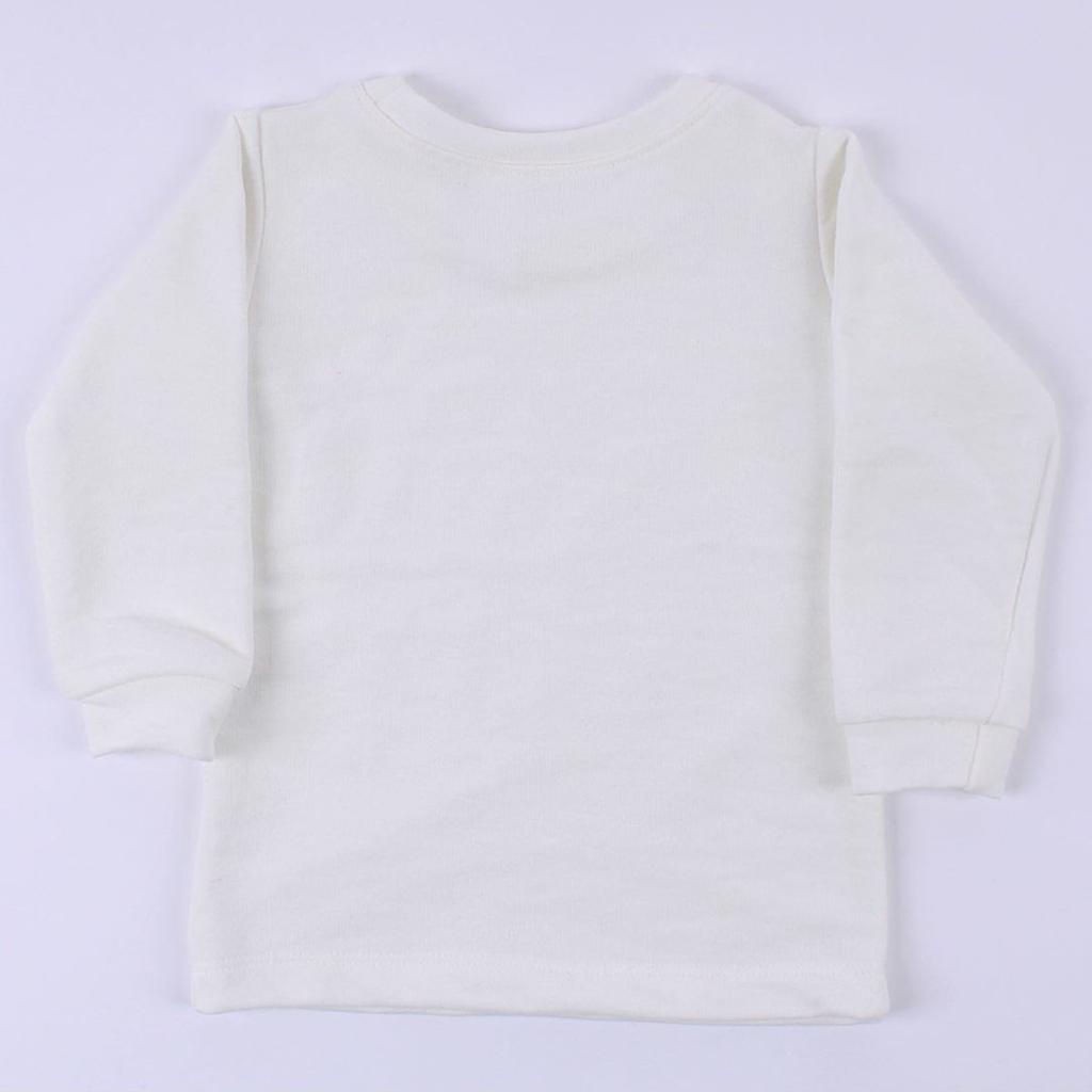 Ecrufarbener, langärmliger Unisex-Body mit Einzeloberteil