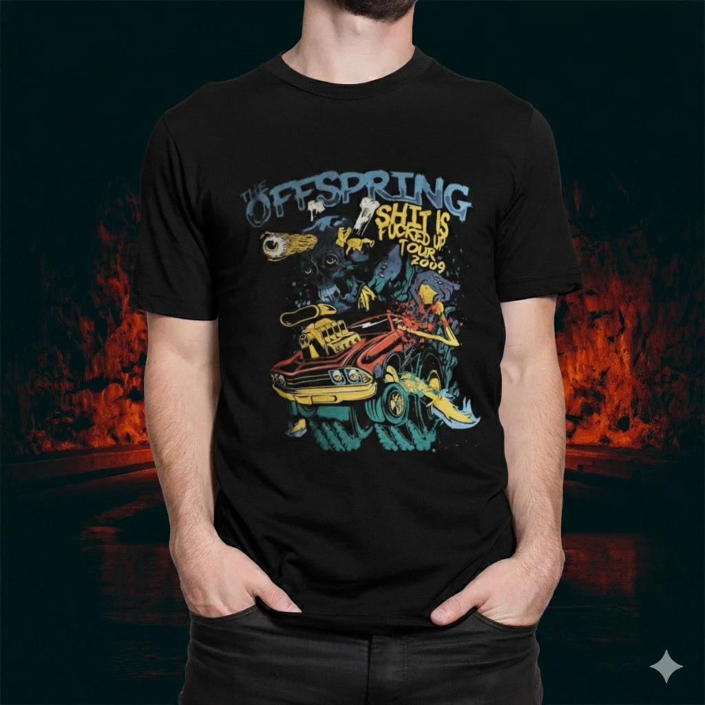Unisex Adult Casual Music The Offspring Band T-Shirt Sh*t Is Fk Up ... XXL