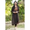 Beautiful Brown Cotton Kurti Pant Dupatta Set Indian Designer Ethnic Kurta Set