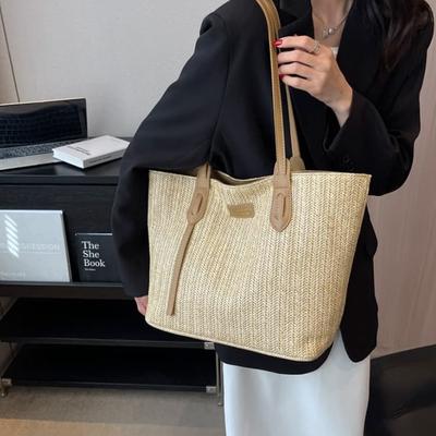 Straw Large Capacity Tote Bag Women's Shoulder Bag