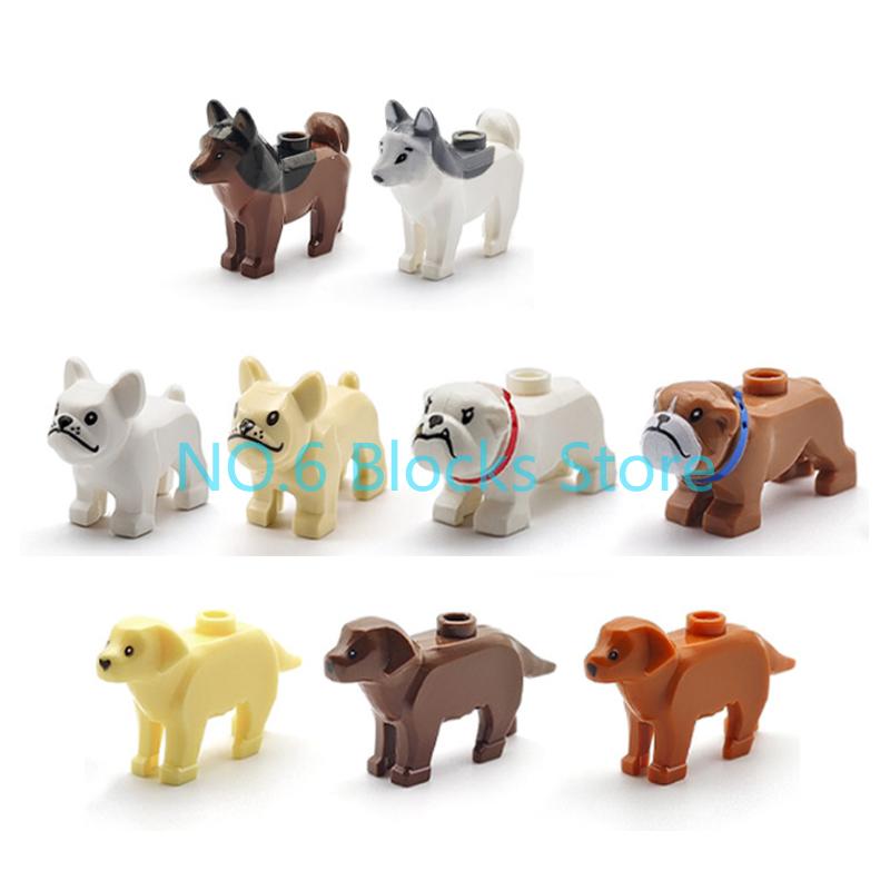 MOC Animal Building Blocks Sheep Dog Wolf Dolphin Pig Whale Elephant Educational Small Particle Zoo Scene Gift DIY Brick Toy S15