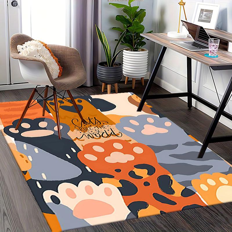 1pc Cats Rule the World Office Chair Mat - Festival Gift, Non-Slip Carpet for Home and Office Use, Suitable for All Seasons.P040
