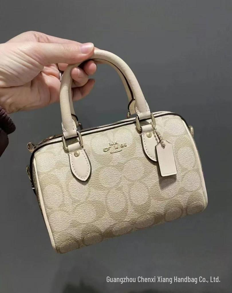 Coach Rowan Mini Boston Pillow Bag - Classic Monogram Handbag & Versatile Shoulder/Crossbody Women's Bag