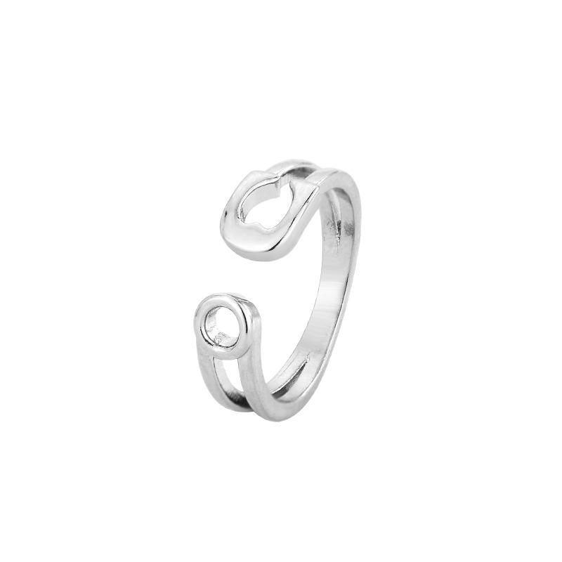 Trendy Japanese & Korean Heart Openwork Letter Ring - Perfect Gift for Girlfriend