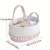 Woven Rope Multi-grid Baby Supplies Storage Basket, Large Capacity Portable Household Organizer