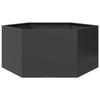VidaXL Planter Black Hexagon 104x90x45 Cm Steel, Flower Planter, Patio Planter, Garden Planter, 851129