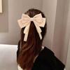 Vintage Big For Girls Satin Bow Women Hair Clips Ponytail Holder Buckle Korean Barrettes Hairpins