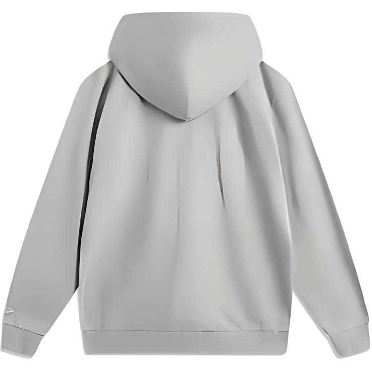 Li Ning Sports Trend Series Simple Casual Loose Hooded Sweatshirt Men sweatshirt Moon-Surface-Gray AWDU605-5