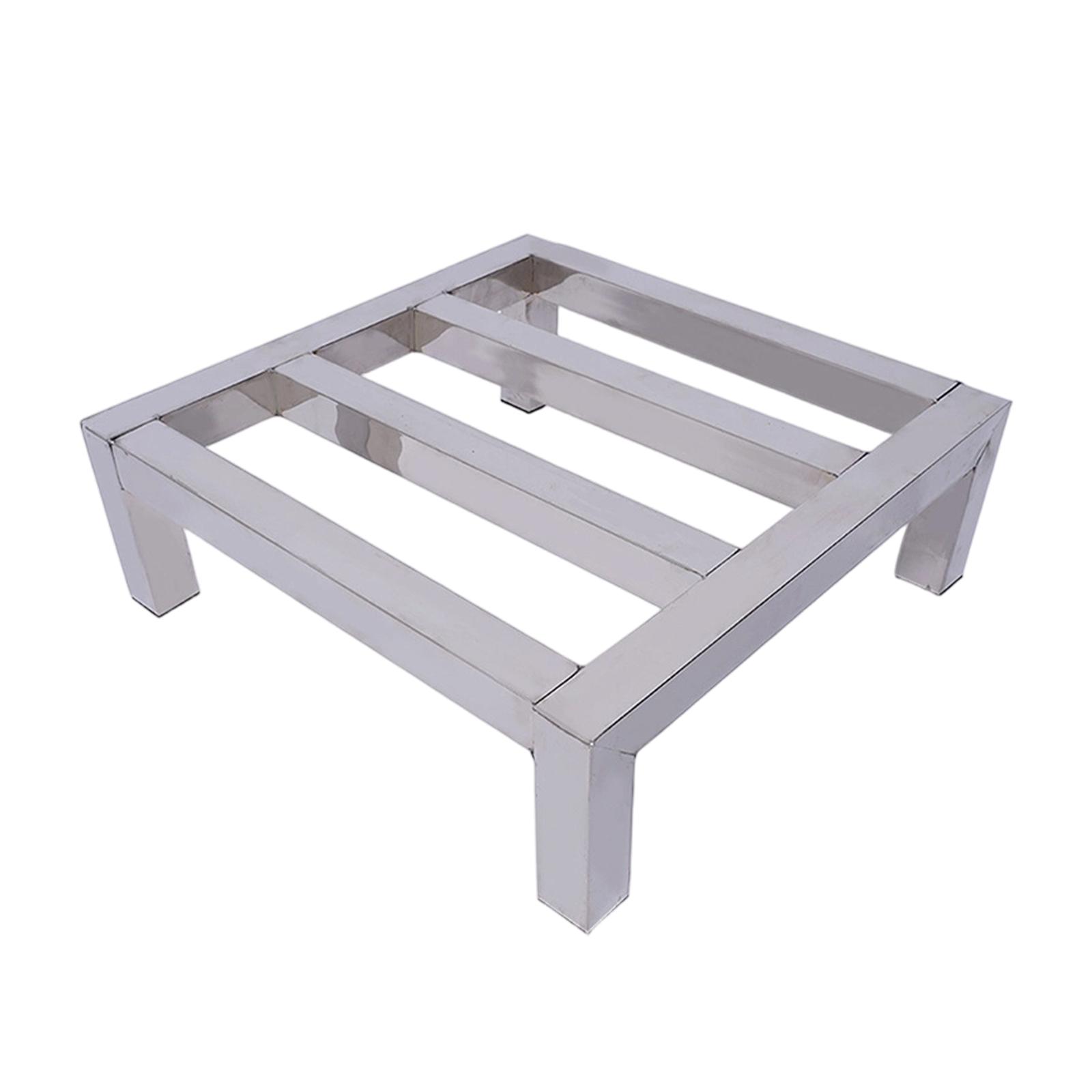 Dunnage Rack Plant Stand Stainless Steel Anti Slip Multipurpose Food Service Storage Rack for Basement Balcony Warehouse Shop 25cm