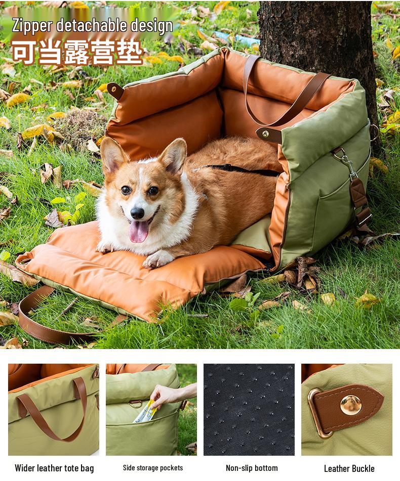 Portable Water-Resistant Pet Bed: Travel-Friendly Dog & Cat Nest, Dirt-Resistant, Removable, Washable.