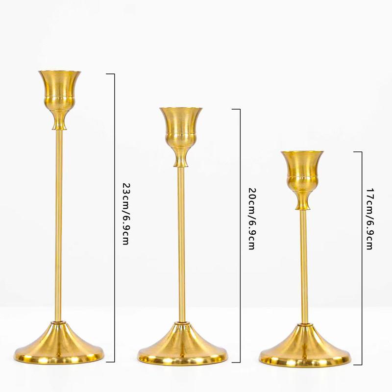 Vintage And Elegant Aluminum Tabletop Candlesticks Suitable For Valentine'S Day And Wedding Decorations