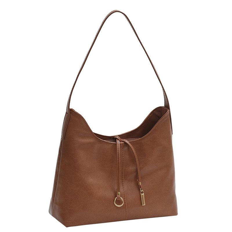 2023 Winter New Korean Underarm Large Capacity Bag Women Fashion Commuter Tote Bag Solid Color Versatile Single Shoulder Bag Urban Minimalist Style