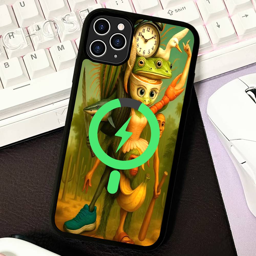 Italian Brainrot Tung Tung For Magnetic Wireless Phone Case For IPhone 17 16 15 14 Plus 13 12 11 Pro Max