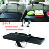 2 In 1 Foldable Car Computer Rack With Drawer Shelf Car Steering Wheel Seat Back Laptop Tray Food Drink Table Holder Stand