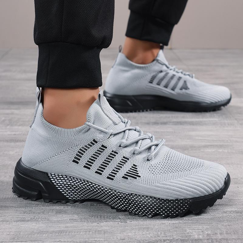 

Большого размера модные мужские кроссовки для улицы, внедорожные беговые кроссовки, дышащие и легкие кроссовки для марафона из плетеного материала, мужская обувь 46 серый