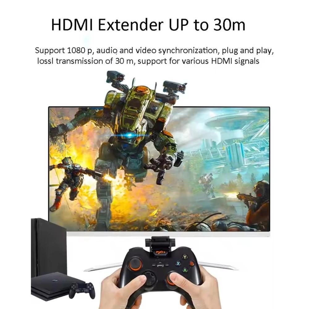 4K HDMI-kompatibler Extender RJ45-Ports Bis zu 30m Über CAT6 5E Netzwerk Ethernet LAN TX RX Adapterkabel HDTV zu RJ45 für DVD PS4