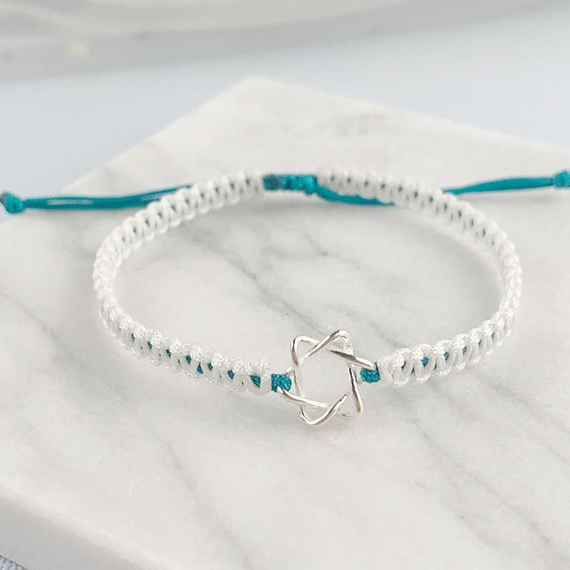 Original Handmade S925 Sterling Silver Six-Pointed Star Guardian Bracelet for Women