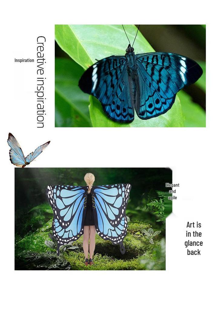 Butterfly Cloak Gradient Halloween Dance Shawl Wings