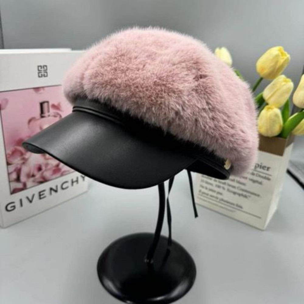 Dopamine Fashion Versatile Imitation Mink Winter Hat Internet Celebrity Ins Warm Autumn and Winter Big Head Beret