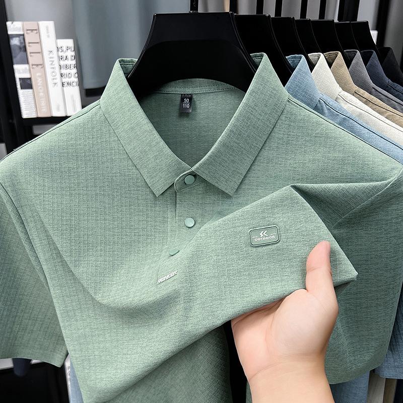 Summer Men's Short Sleeve T-Shirtpolo Business Casual Lapel Collar Middle-Aged & Young