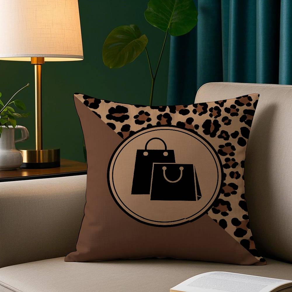 Fashion leopard print Pillow Case Short Plush Print Cushion Cover Square Throw Pillow Covers Sofa Home Decor
