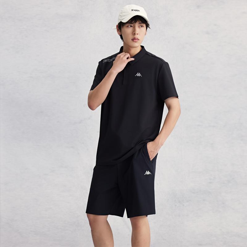 Kappa Gara Series Casual Sports Breathable Loose Short Sleeve Polo Shirt Men Tops Black K0E32PD50D-990