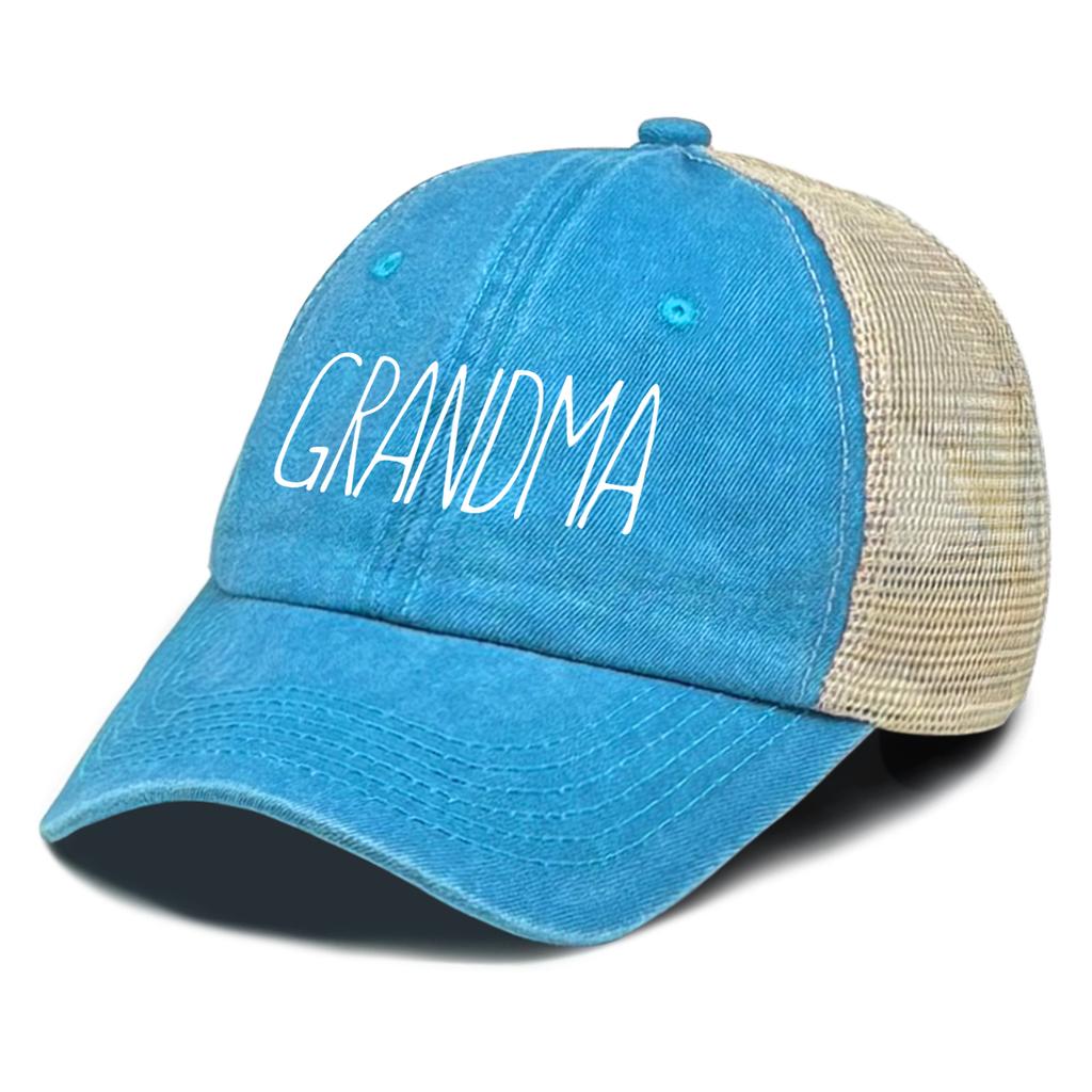 DAD And MOM Mesh Cap Adjustable Trucker Hat Grandpa Grandma Caps Distressed Snapback Baseball Cap Ideal Choice For Family