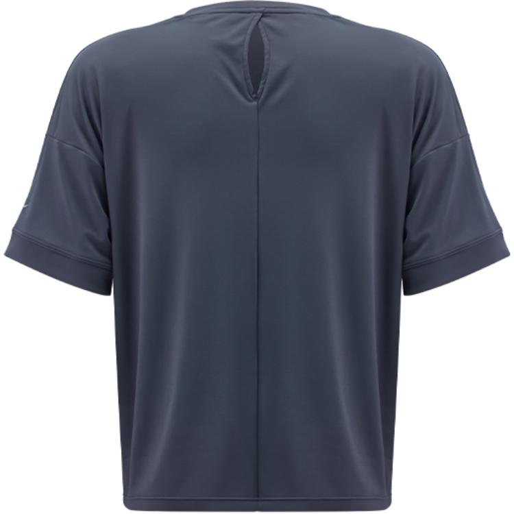 Mizuno Rhythm Series Solid Color Comfortable Draped Round Neck Short Sleeve T-Shirt Women Tops Gray 32MAB305-08