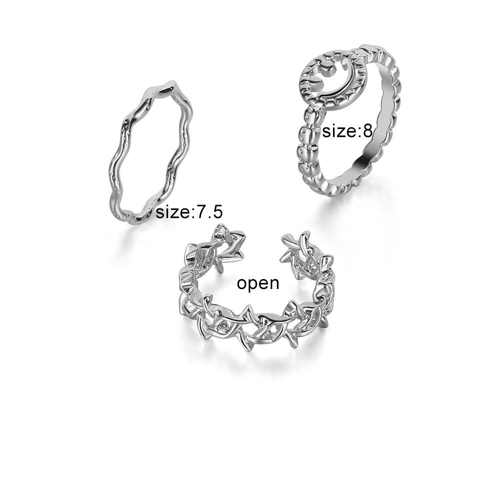 

Модный индивидуальный набор колец со смайлами, геометрическое кольцо на указательный палец, женское простое ювелирное изделие