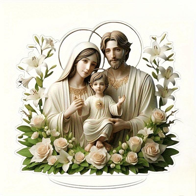 2D Flat Acrylic Holy Home Decoration, Indoor and Outdoor Decoration - No Battery/electricity Required, Free Day Decoration, Shop Decoration,