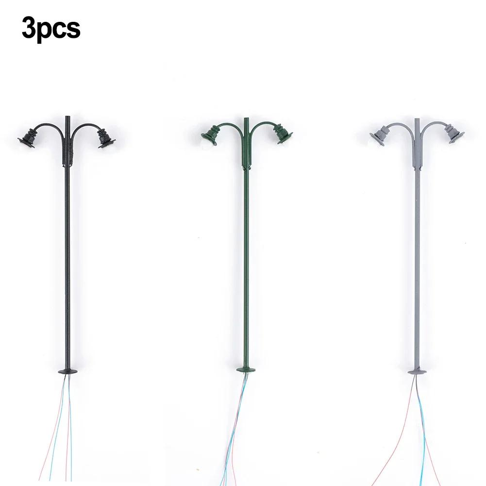 Complete Set Of 3 Model Railway Lattice Mast Lights LED Illumination With Series Resistors For Voltage Control