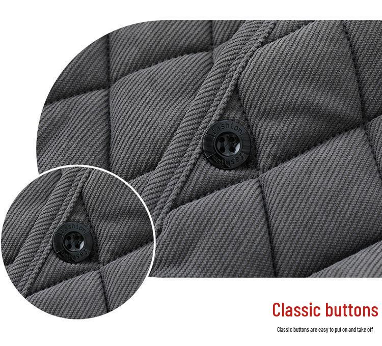 Men's Thickened Winter Cotton Jacket with Fleece Lining – Warm, Cold-Proof Coat for Middle-Aged and Elderly Dads.