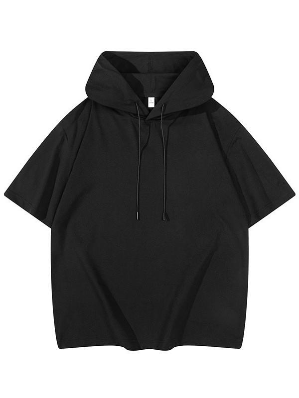 Men's Summer Quick-Drying Short-Sleeve Hooded Sports Top