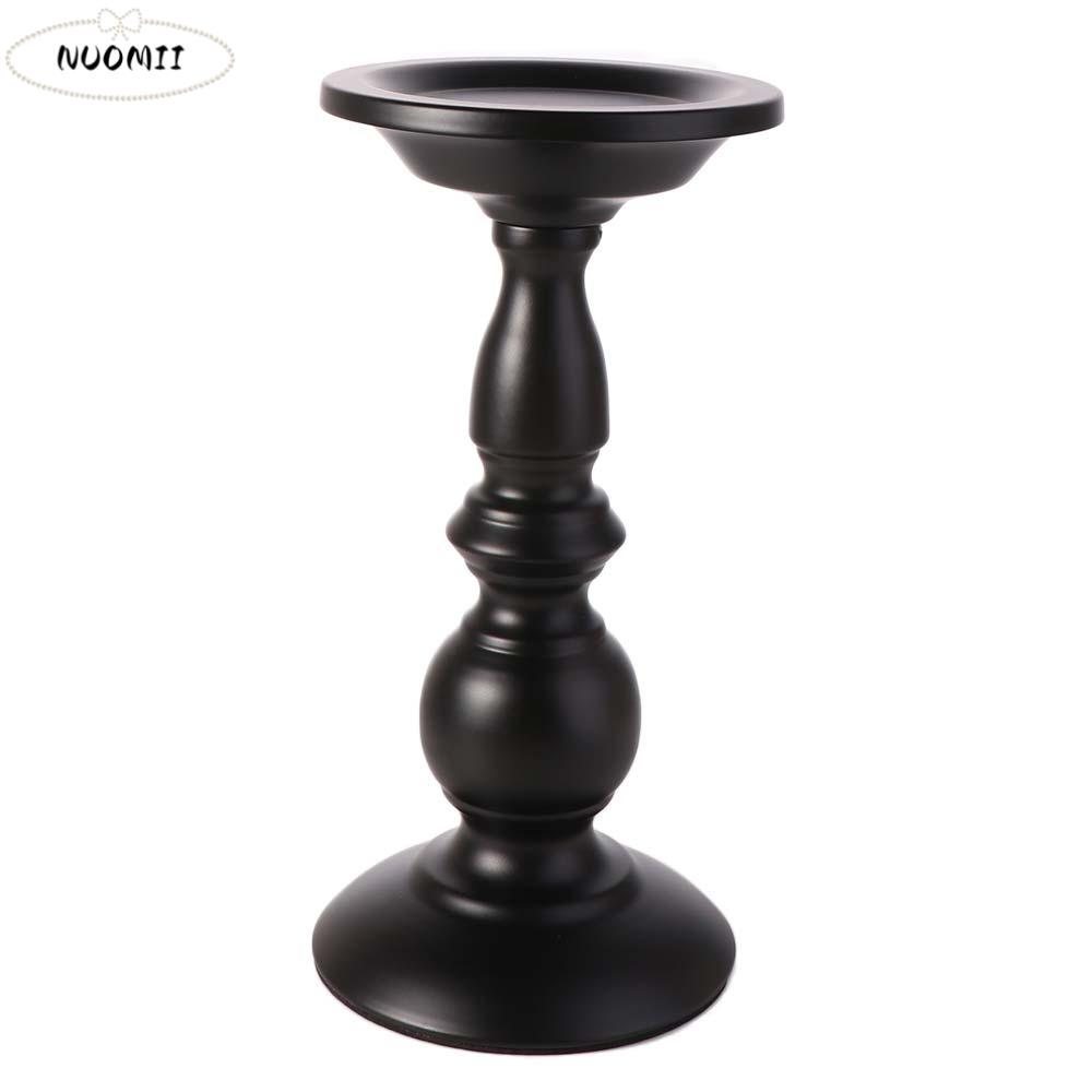 Simple Black Metal Candle Holders Iron Art Stand Vintage Candlestick Retro Candelabra Home Living Room