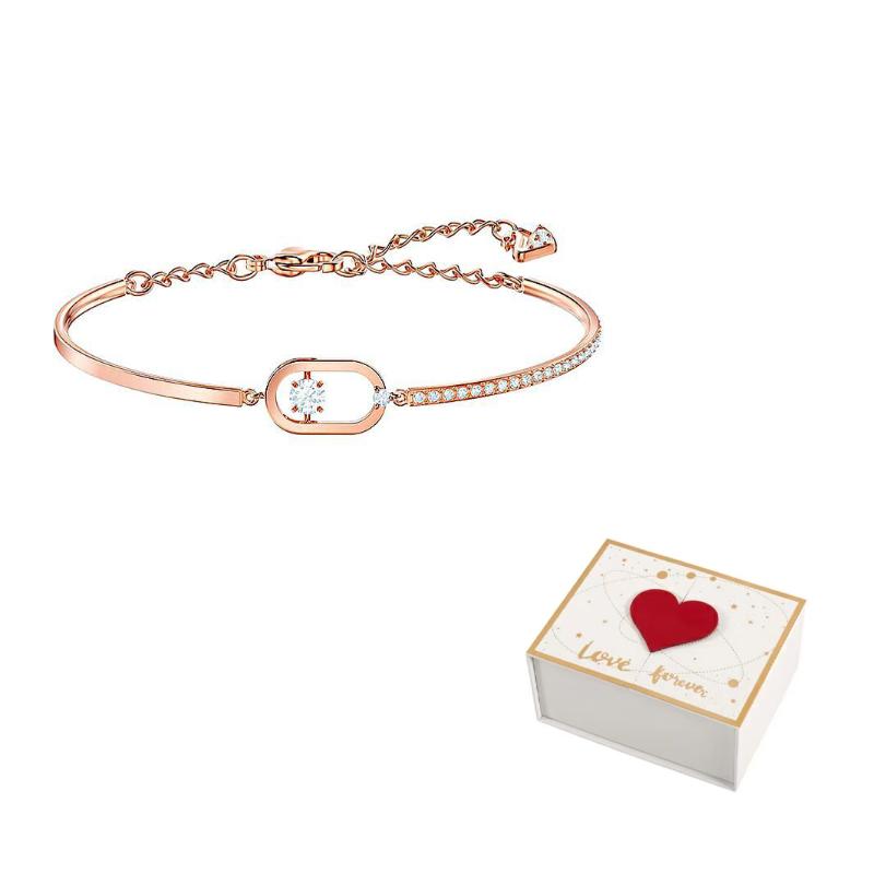 Swarovski Sparkling Dance Bracelets Womens Rose Gold F (One Size Fits All)-white gift box розового золота