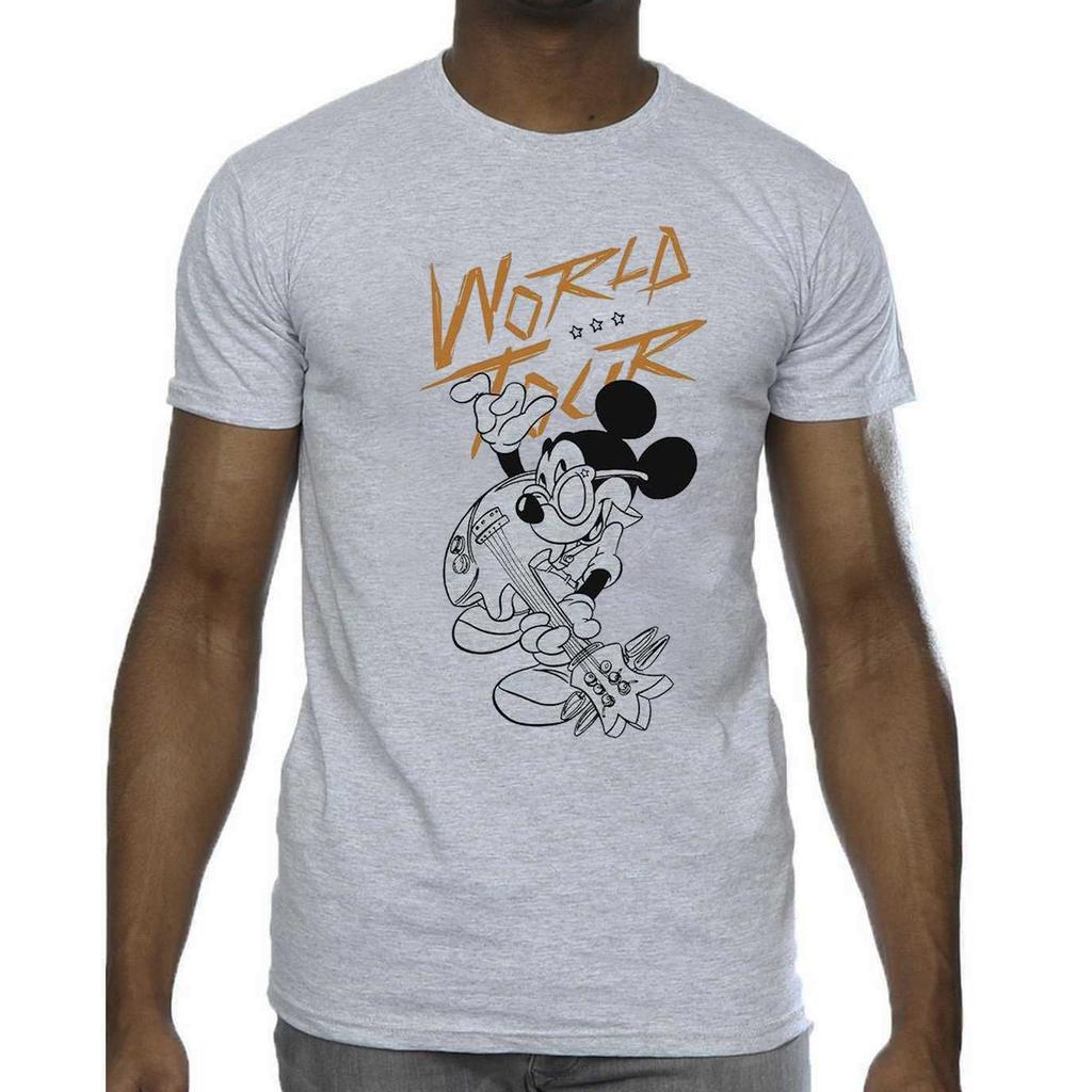 Disney Mens Mickey Mouse World Tour Line T-Shirt