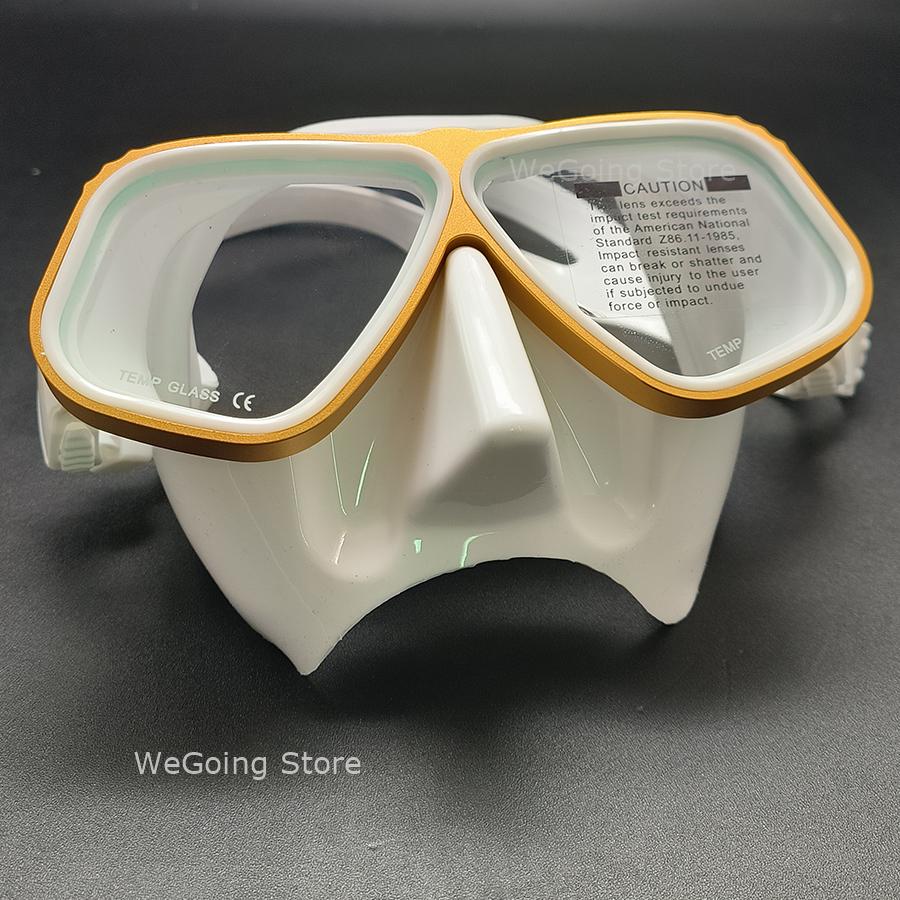 Top Level Aluminium Free Diving Goggles Mask Alloy Small Volume Snorkeling Mask Diving Glasses Pack In Black Box Lightweight Design
