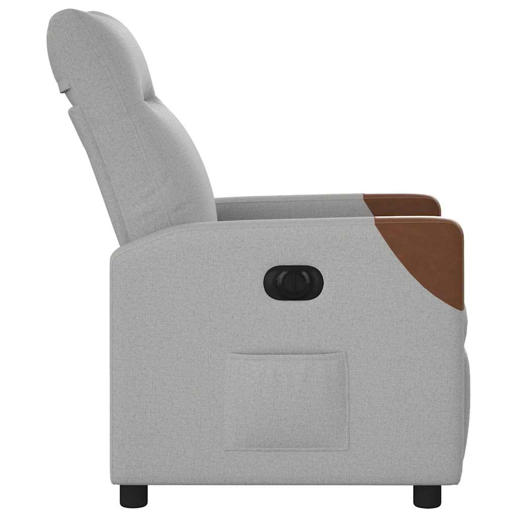 Electric Reclining Armchair Cloud Grey Fabric