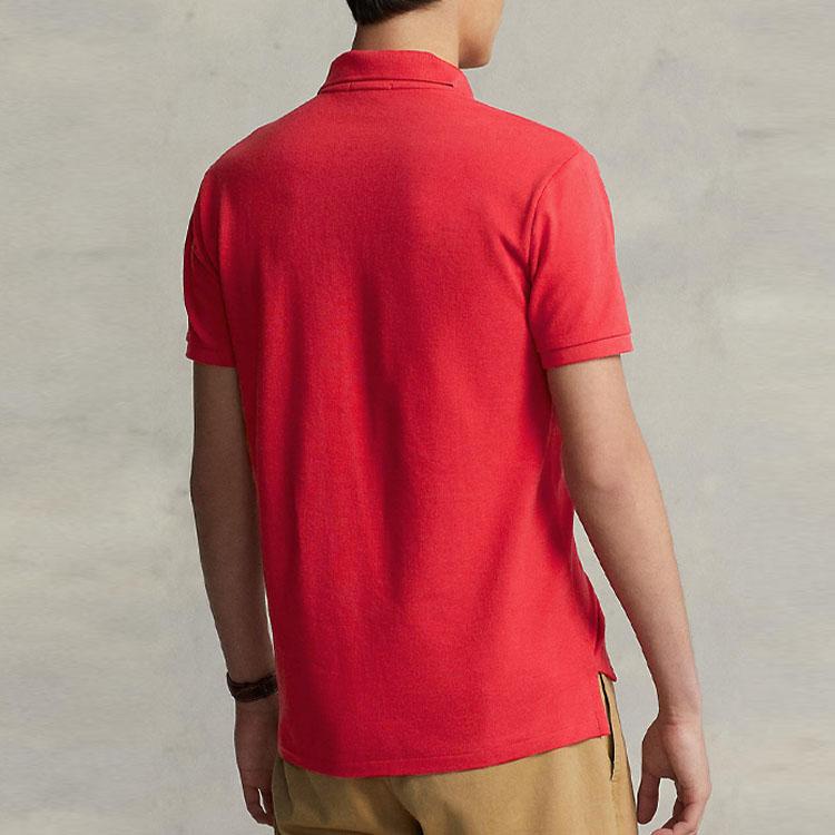 Polo Ralph Lauren Ss23 Solid Color Logo Embroidered Half Button Short Sleeve Polo Shirt Men Polo Shirts 710794275-031