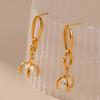 Long Pearl Drop Earrings Metal Chain Design Minimalist Fashion Earrings For Women