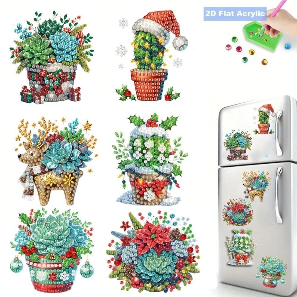 2D Flat Painting Fridge Magnets Soft Magnetic Art Magnets Xmas Refrigerator Decor