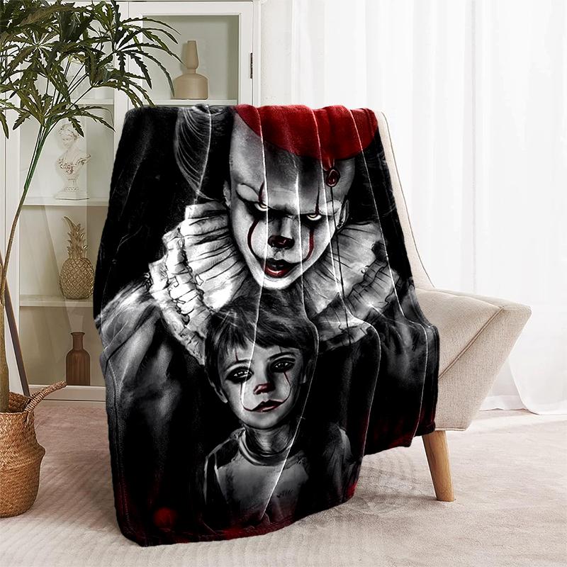 1pc Blanket Pennywise the Dancing Clown2 Print Design, Lightweight Blanket for Sofa, Bed- Soft &Warm, Gift for All Seasons like Christmas, Halloween